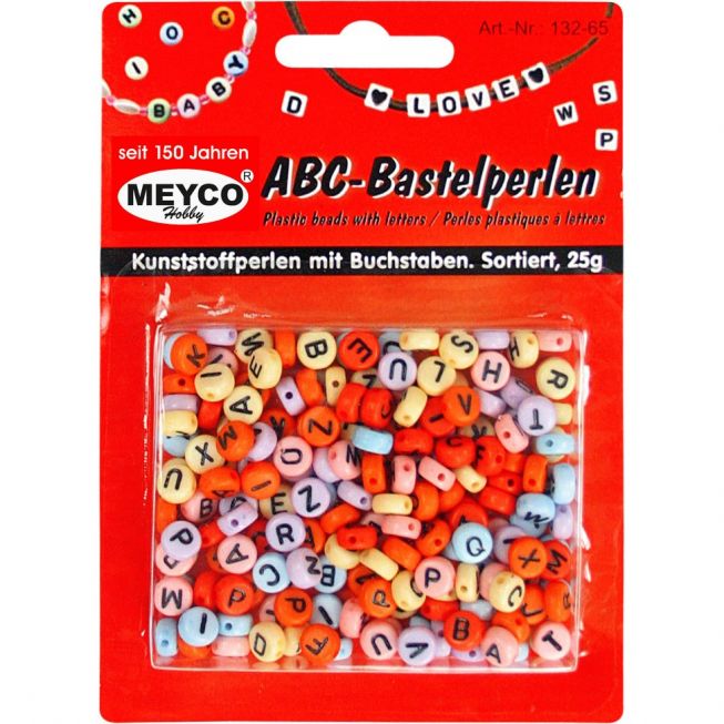 ABC hobbyperler 25g farget plast