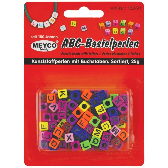 ABC hobbyperler i farget plast