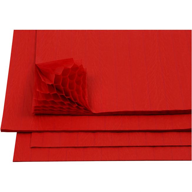 Honeycomb papir rød