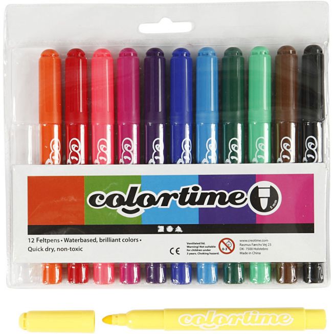 Colortime - Tusj tykk 12pk