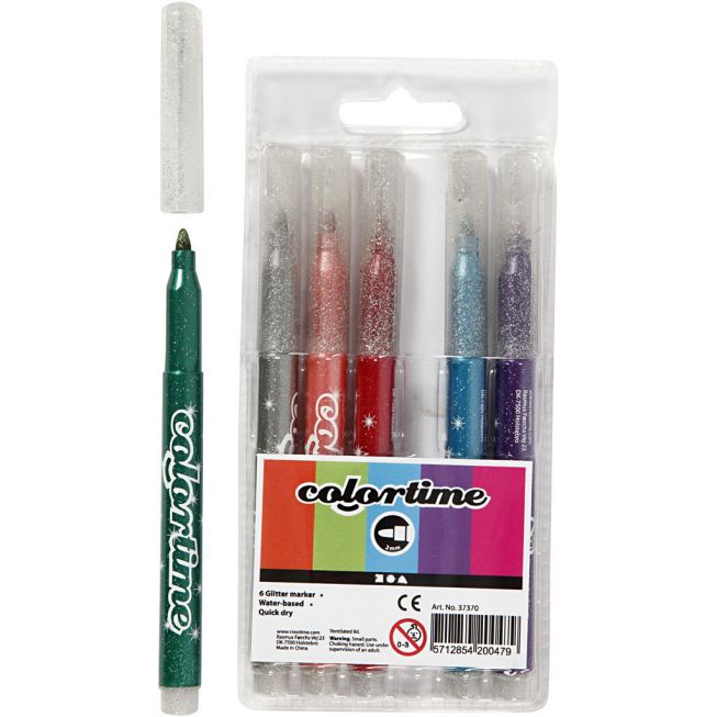 Colortime - Glittertusj 6pk