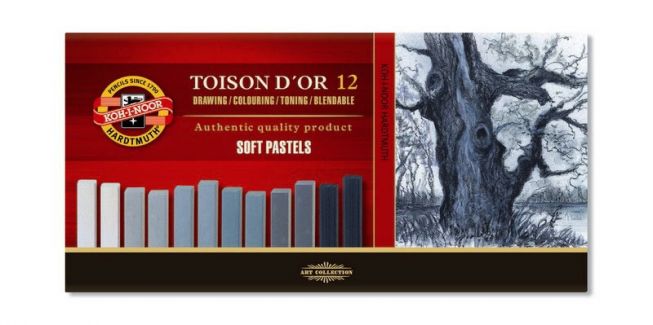 Toison Dor 12 soft pastels grey firkant