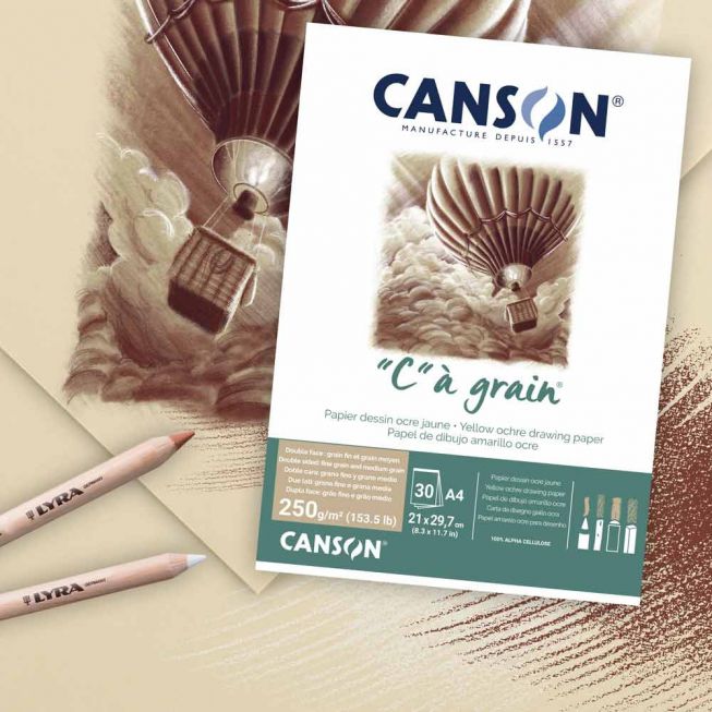 Canson "C" à grain 250g yellow-ochre A4