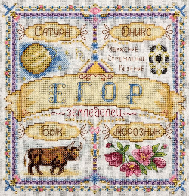Embroidery set: Russian names Cyrillic