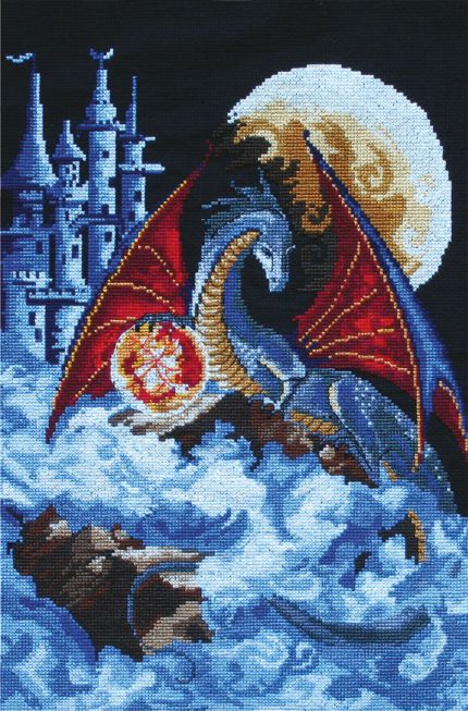 Embroidery kit - Dragon of the blue planet