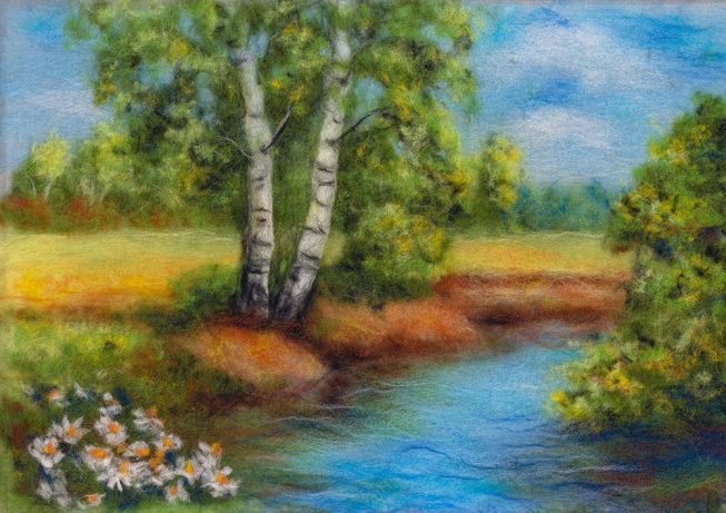 Woolen watercolor set - forest stream