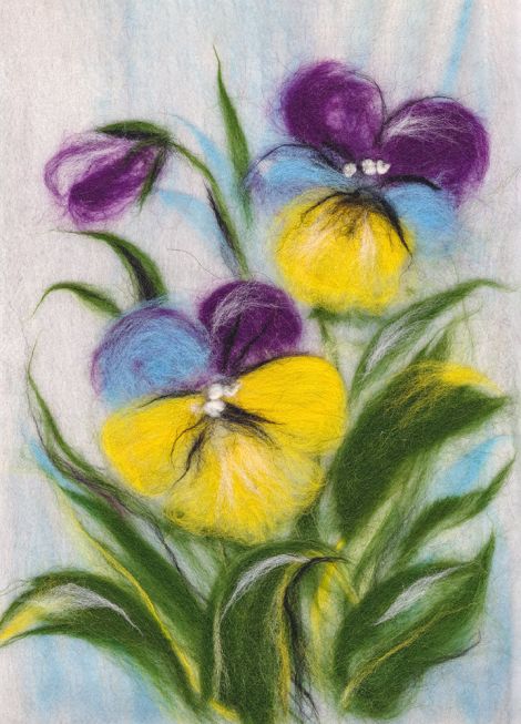 Painting wool kit - Elegant pansies