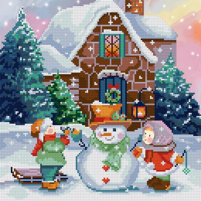 Diamond painting - Winter fun activities 30x30cm