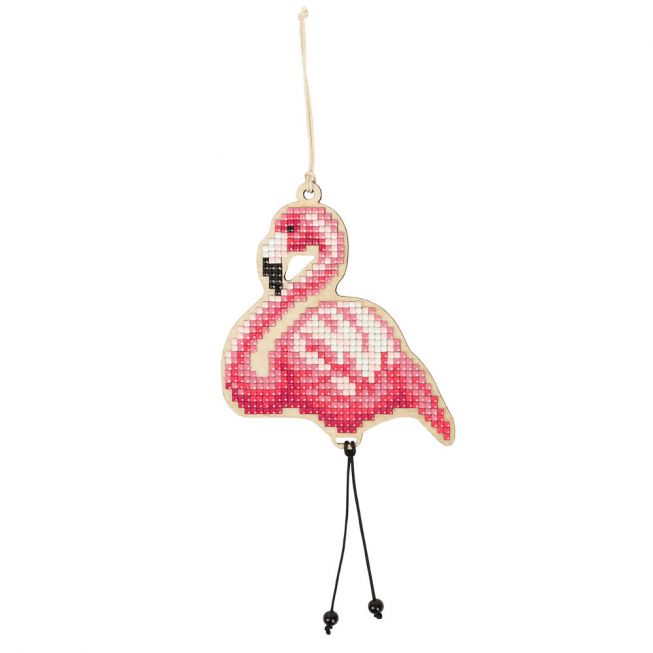 Diamond painting - flamingo pendant