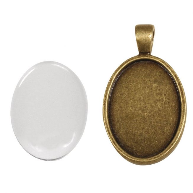 Vintage amulet med epoxykuppel