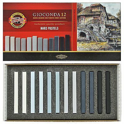 Gioconda 12 hard pastels grey