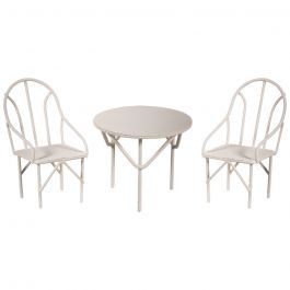 Mini stol & bord metall hvit